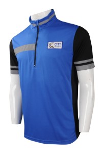 P945 網上下單制服POLO恤 設計反光帶短袖POLO恤 企領反光單車衫 小企領 恤衫領    藍色